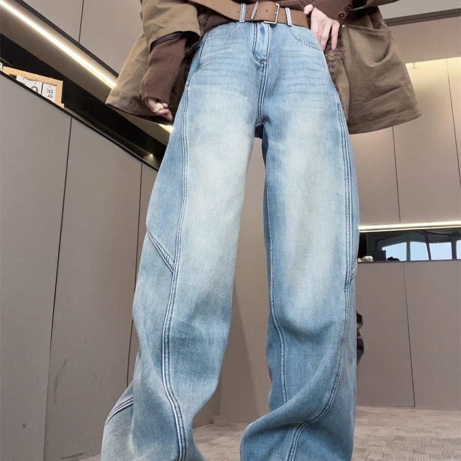 弯刀牛仔裤女款2025春秋新款