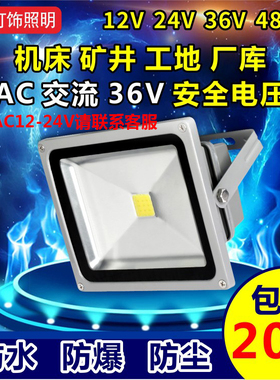 低压led投光灯24V48VAC交流36v投射灯50W机床设备矿井工地防爆灯