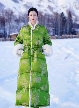 澄渔高定【凤鸾瑾月】新中式精工刺绣双面两穿白鹅绒羽绒服外套