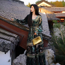 礼服级两色超重工丝绒珠片刺绣连衣裙 新中式 澄渔高定 麟羽惊鸿