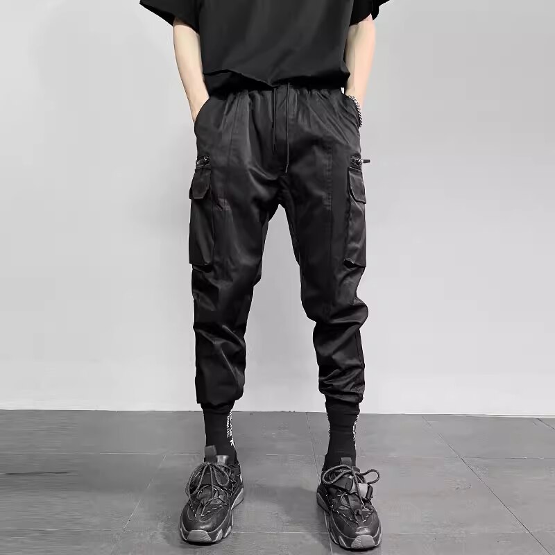 显瘦小脚工装裤男士拉链口袋