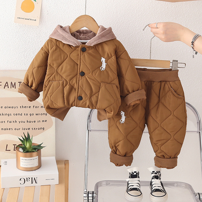 男童冬装儿童棉服保暖两件套外套