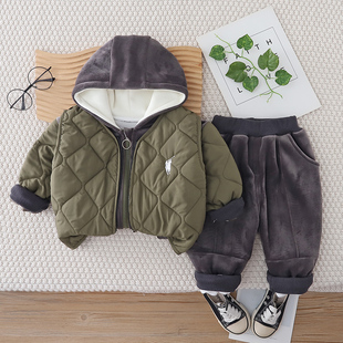 儿童衣服秋冬保暖婴儿加绒童装 2025新款 男宝早冬穿搭 套装 男童冬装