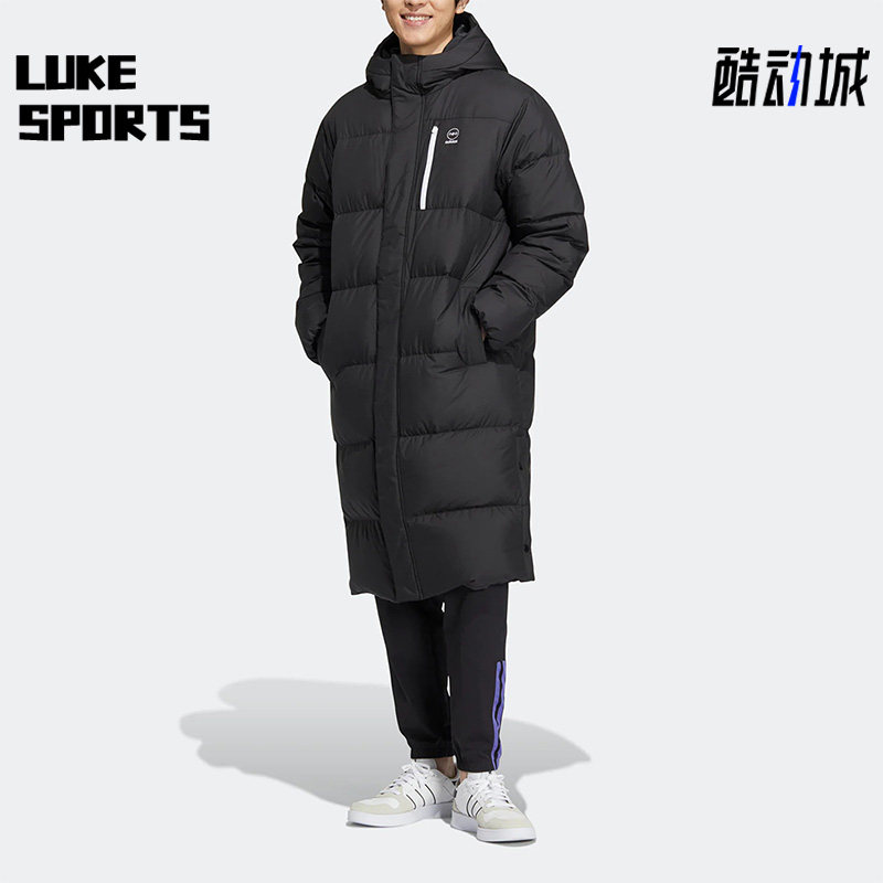Adidas/阿迪达斯正品NEO保暖中长款男女同款运动休闲羽绒服HN4786
