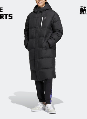 Adidas/阿迪达斯正品NEO保暖中长款男女同款运动休闲羽绒服HN4786