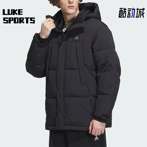 Adidas/阿迪达斯正品新款男子防风保暖连帽运动羽绒服IU2682
