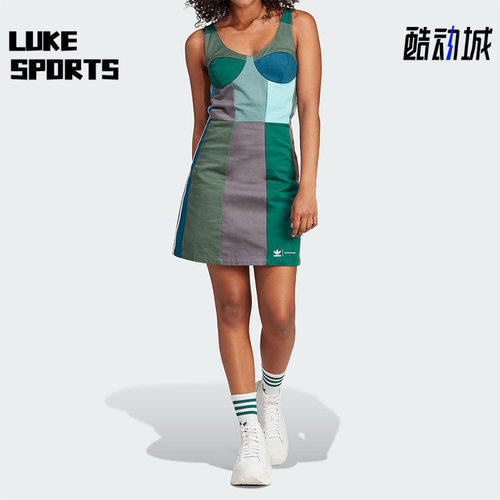 Adidas/阿迪达斯正品三叶草时尚女子运动吊带连衣裙II0762