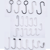 S型勾子套管钩黑色 厨房挂件304不锈钢可活动挂衣钩子s勾 多功能