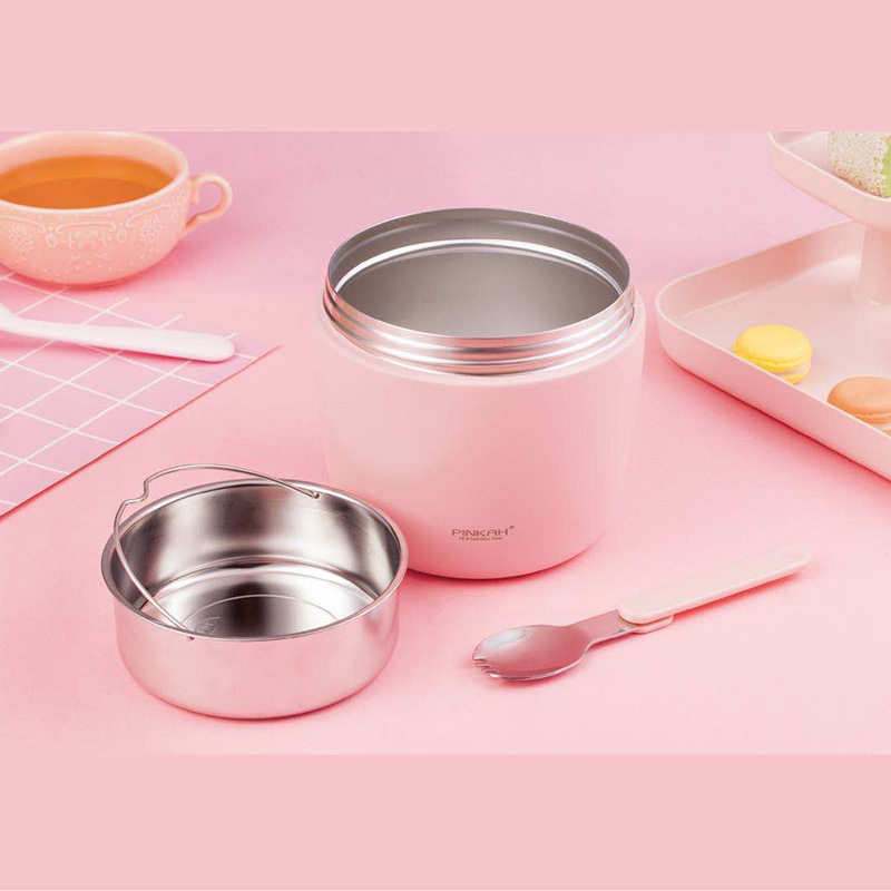 学生保温盒316不锈钢真空保温罐户外便携饭盒带勺子便当盒保温桶