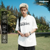 新款 凉感短袖 T恤250g男美式 GOGOSOON夏季 印花青少年防晒50 上衣Q