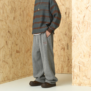 裤 男秋冬新款 子500g重磅加绒加厚刺绣百搭保暖 长裤 GOGOSOON卫裤