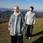 复古水洗做旧牛仔服男外套工装 GOGOSOON春秋新款 美式 学生翻领夹克