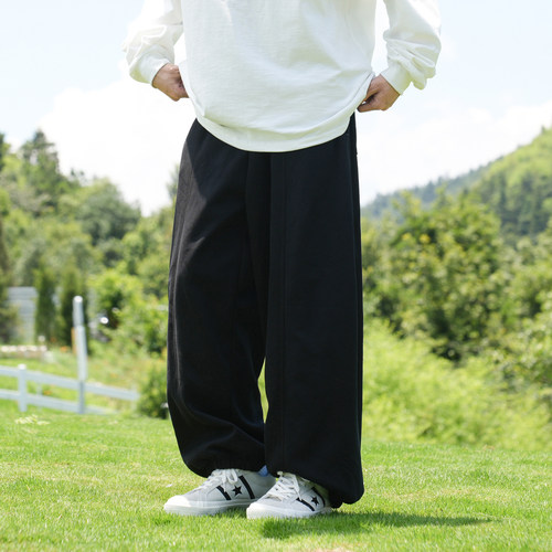GOGOSOON 休闲卫裤男春秋宽松抽绳束脚裤基础款百搭纯色潮流长裤