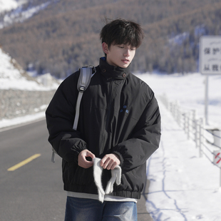 保暖青少年立领潮 高级感外套美式 GOGOSOON加厚棉衣男新款 2025冬季