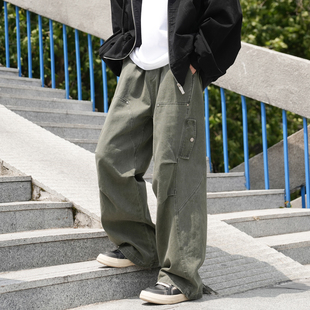 百搭伞兵直筒潮流宽松长裤 GOGOSOON工装 春秋休闲裤 男360g新款 裤