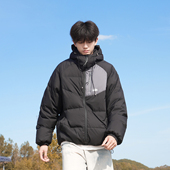 GOGOSOON羽绒服男2025新款 冬季 青少年外套面包服潮拼色90白鸭绒Q
