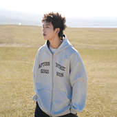 GOGOSOON卫衣外套男400g新款 春秋双头拉链宽松连帽青少年美式