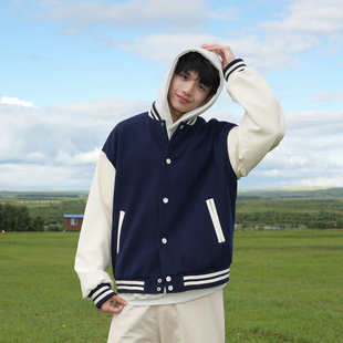 GOGOSOON棒球服男680g新款 休闲外套cleanfit撞色拼接夹克 春秋美式