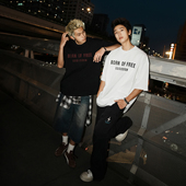 新款 短袖 T恤男300g全棉美式 GOGOSOON夏季 高街字母立体刺绣半袖 潮Q