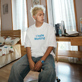 GOGOSOON夏季 字母印花宽松青少年上衣Q T恤男300g全棉美式 新款 短袖