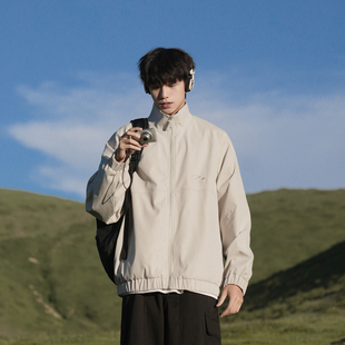 GOGOSOON外套男款 春秋青少年夹克立领休闲宽松质感刺绣Q 230g新款