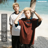 GOGOSOON短袖 防晒三条杠撞色速干凉感运动潮Q 夏季 T恤男upf50 新款