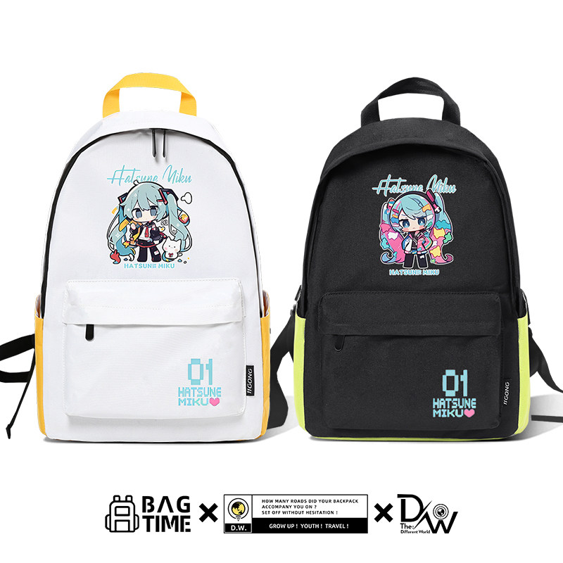 初音二次元未来周边书包小学生初高中生休闲大容量双肩包背包户外