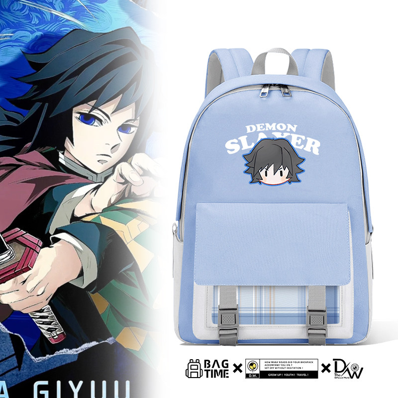 鬼灭之刃初中学生书包女小学生大容量双肩包男卡通包祢豆子胡蝶忍
