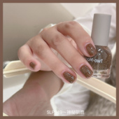 新 SLP349神秘驯鹿Two moons焦糖拿铁琥珀色黑棕色指甲油免烤