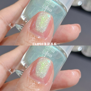水星限定】薄荷晶石！水性可撕拉指甲油免烤显白晶石细闪亮片
