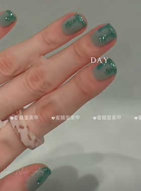 新色号】BJ06/Twomoons水性可撕拉指甲油清冷绿豆奶油细闪碎片