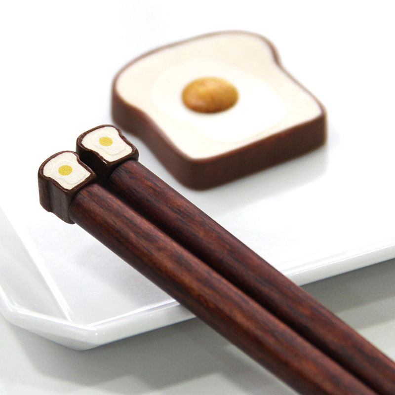 日本进口POCO天然实木筷子可爱卡通餐具造型木筷家用日式尖头筷子