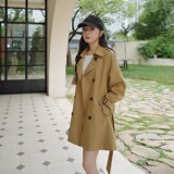 咖色小个子风衣女中长款2022年春秋季新款炸街高级感今年流行外套，女装风衣，西子