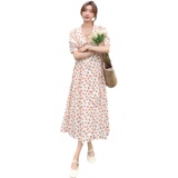 2022【新款】收腰显瘦碎花连衣裙096-D23P100控158，女装连衣裙，西子