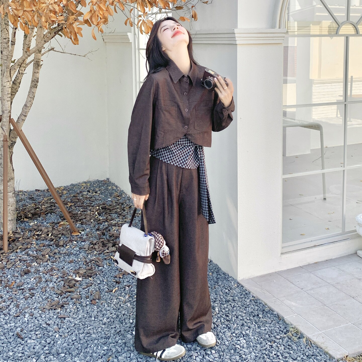 【新款】已备现货！老钱风格子牛仔三件套059-8622-P170-K238,女装套装/套裙,西子
