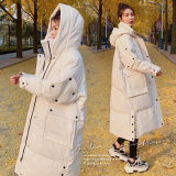 粉色中长款羽绒棉服女2023冬季新款韩系宽松学生东大门加厚棉衣潮，女装棉衣/棉服，西子