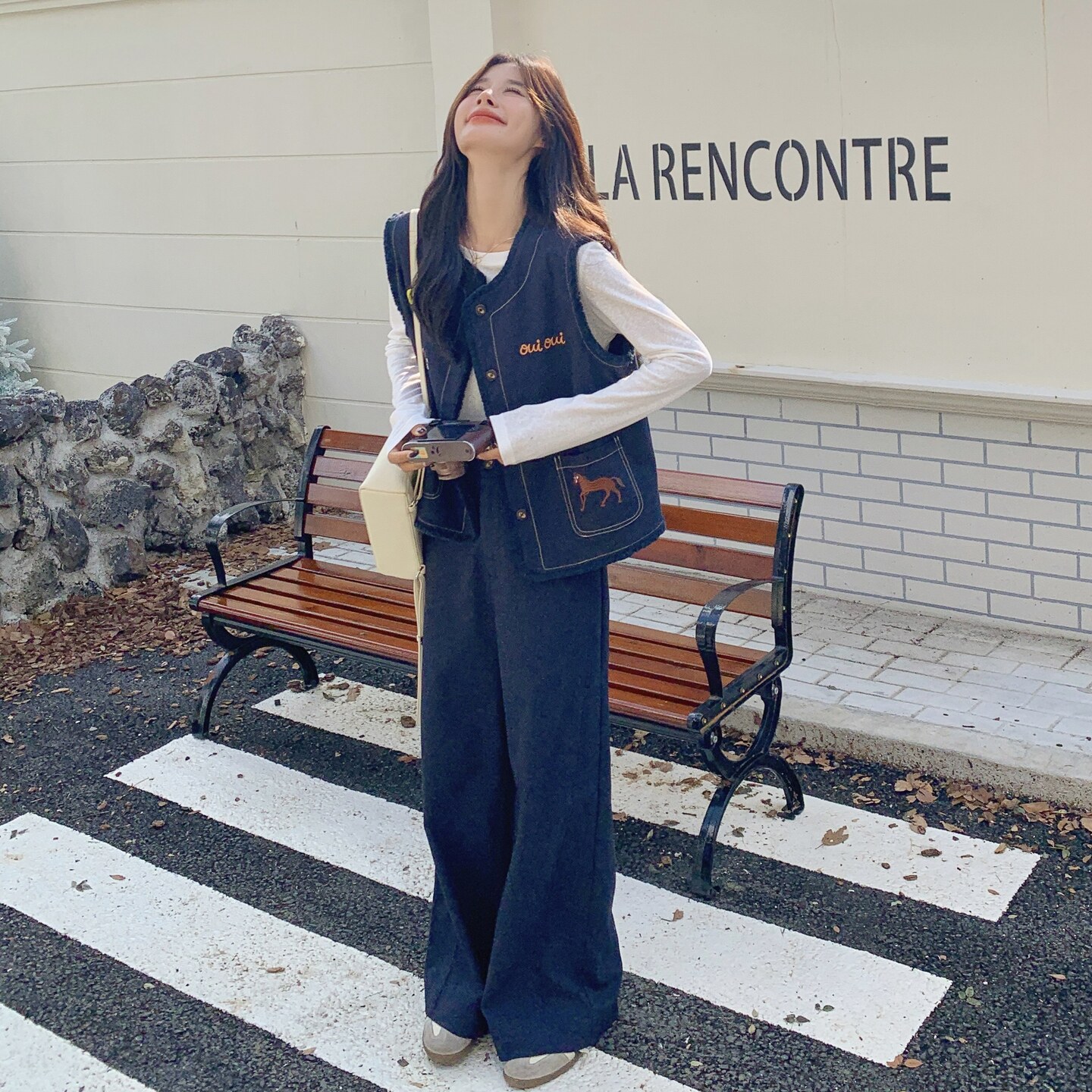 【新款】老钱风牛仔马甲三件套2C059-8626-P185-278，女装套装/套裙，西子