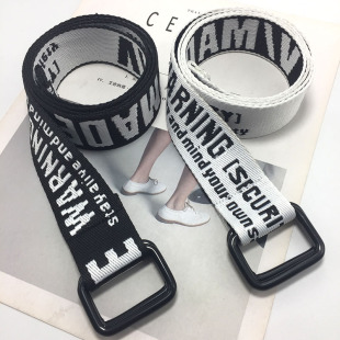 帆布腰带男女新款 带 免打孔皮带百搭学生军训用双环扣青年ins风裤