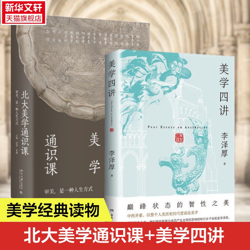 全2册 美学四讲+北大美学通识课 李泽厚 彭锋 讲座实录 附赠课堂视频 中国古代佛教艺术欣赏敦煌艺术中国美术史 宋代诗词自然观照