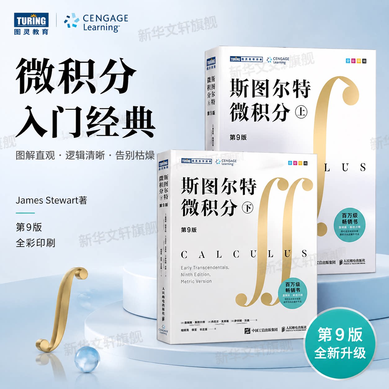 斯图尔特微积分 上下 第9版中文版 詹姆斯 斯图尔特著 全彩印刷 引导式教学立体化讲解 微积分的斯特朗线性代数书 stewart微分方程