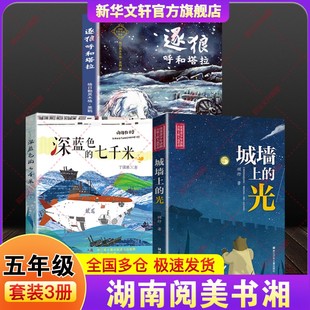 2026寒假湖南阅美书湘共读书目五年级下册必读推荐3册深蓝色的七千米城墙上的光逐狼呼和塔拉小学生课外阅读书籍儿童文学老师正版