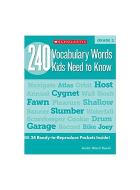 三年级孩子需要知道的240个单词 240 Vocabulary Words Kids Need to Know: Grade 3: 24 Ready-To-Reproduce Packets Inside! 进