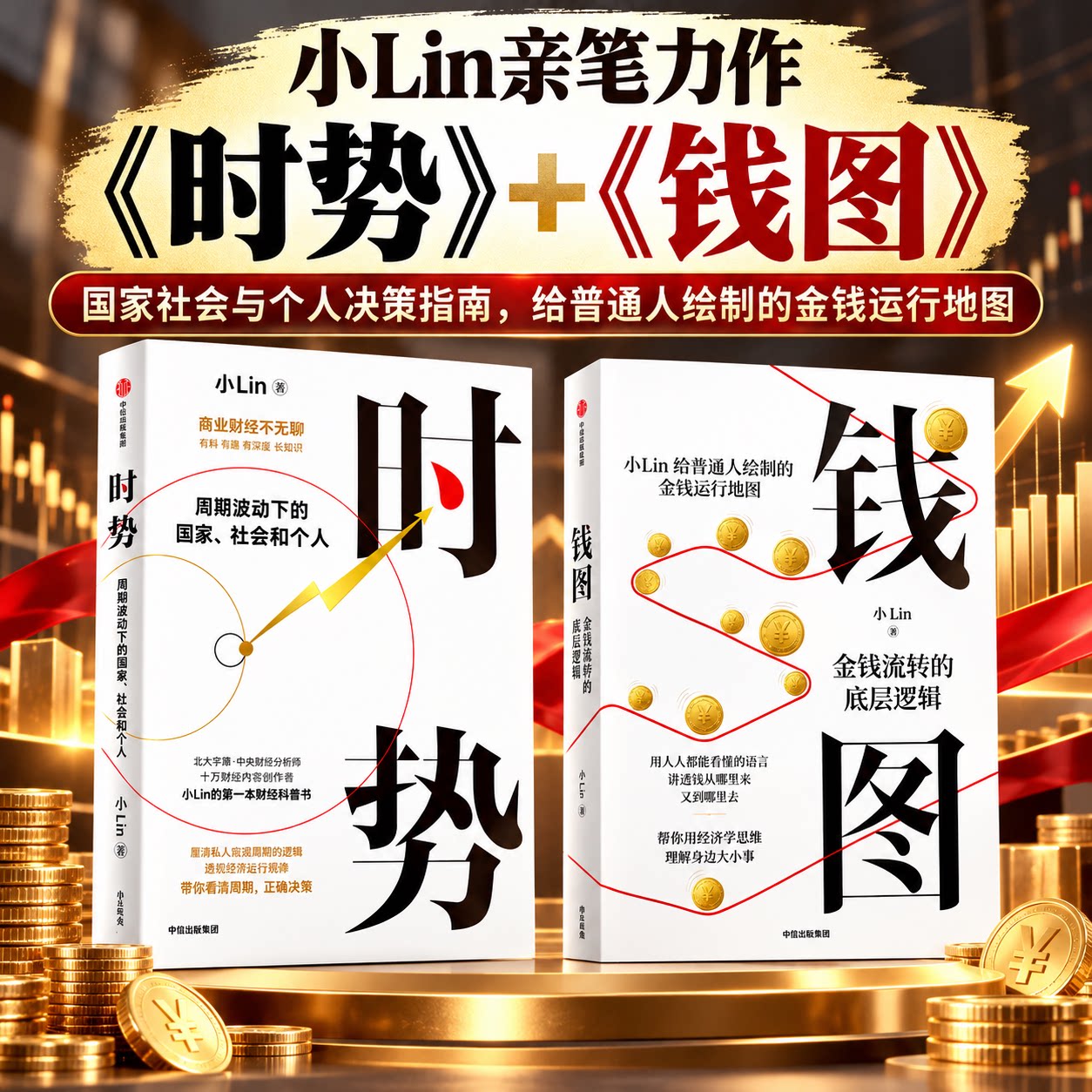 时势 周期波动下的国家社会和个人 小Lin写给每个人的财经科普书 讲透大国经济运行的底层逻辑 经济通俗读物 中信出版社 新华正版