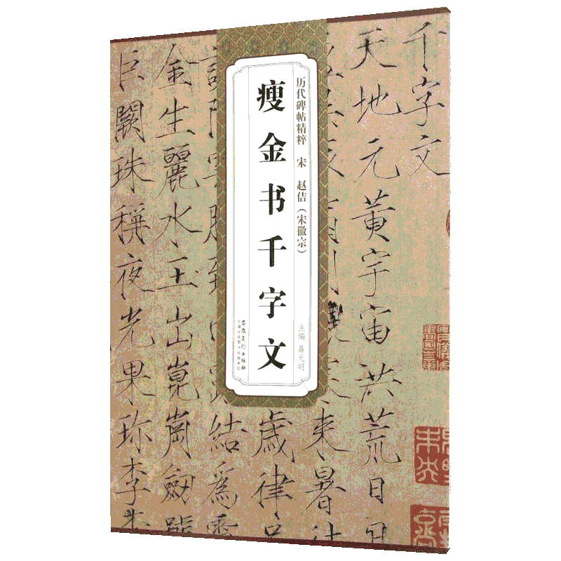 宋赵佶(宋徽宗)瘦金书千字文 (楷书) 薛元明 历代碑帖精粹 简体旁注 原碑原拓 毛笔字帖碑帖 新华书店正版书籍  安徽美术出版社
