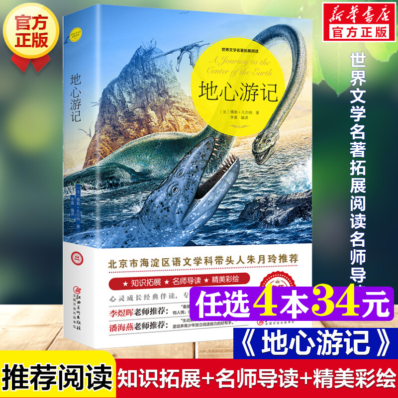 地心游记 儒勒凡尔纳著正版原著完整版世界文学名著拓展阅读名师导读版必小学生三四五六年级课外书籍推荐阅读儿童文学故事书正版