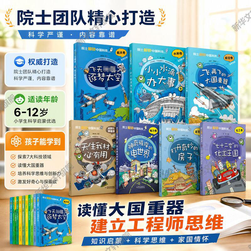 院士解锁中国科技全套16册2023年度中国好书三四五六年级小学生课外阅读书籍趣味漫画百科全书中国少年儿童科学科普正版