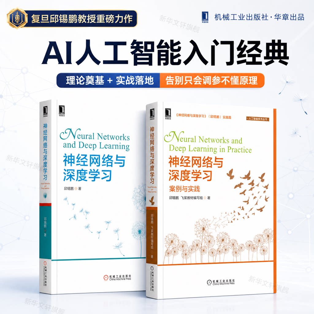 邱锡鹏神经网络与深度学习理论与实践(全2册) 邱锡鹏飞桨教材编写组著 计算机人工智能技术丛书 卷积神经网络 递归神经网络 正版