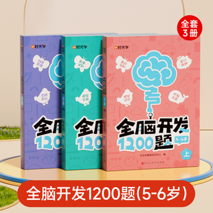 时光学幼儿全脑开发1200题全套3册 5-6岁宝宝儿童思维训练早教启蒙书幼小衔接数学益智思维逻辑力幼儿园小中班大班智力开发700题