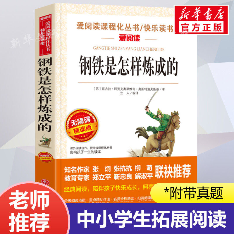 钢铁是怎样炼成的  青少年初中小学生四五六七八九年级上下册必课外阅读物故事书籍名著课程化丛书快乐读书吧老师推荐怎么原著正版