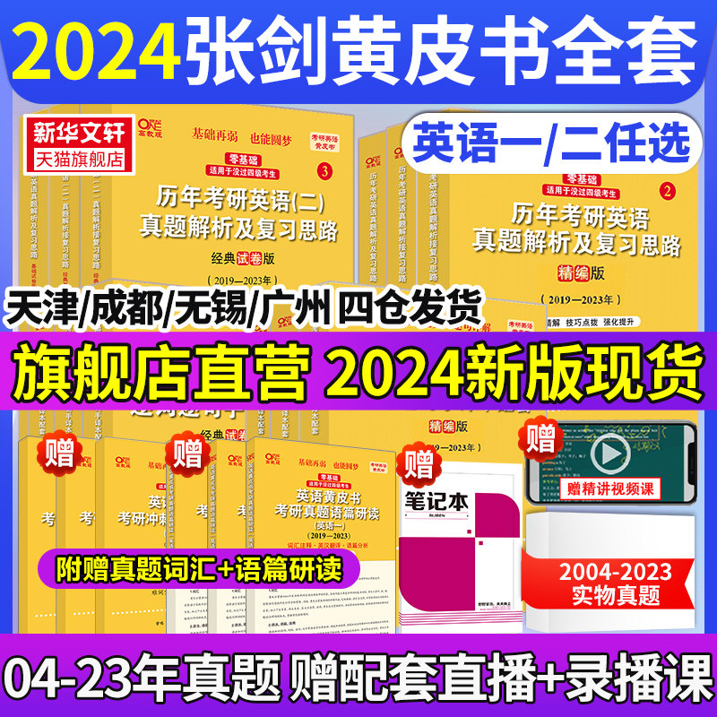一/二可选】2024张剑黄皮书英语一英语二2004-2023历年真题世图/北教版手译本王江涛高分写作英语作文田静句句真研长难句唐迟阅读怎么样,好用不?